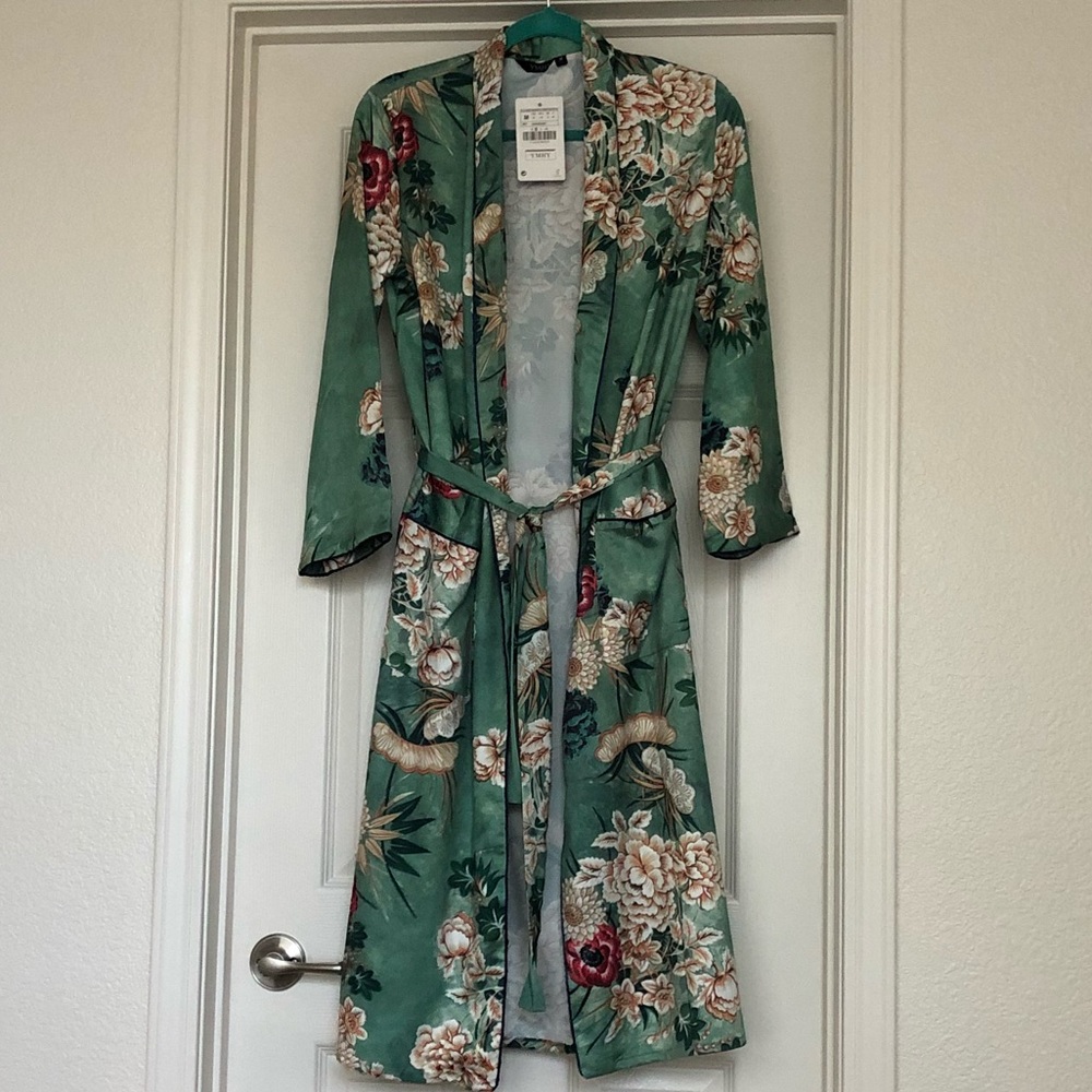 Green Floral Kimono